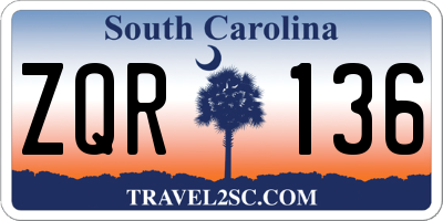 SC license plate ZQR136