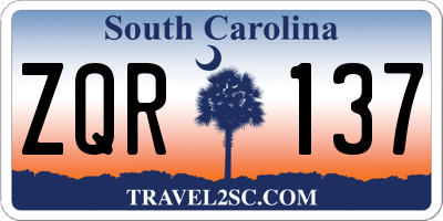 SC license plate ZQR137