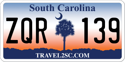 SC license plate ZQR139