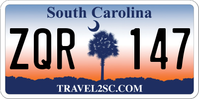 SC license plate ZQR147
