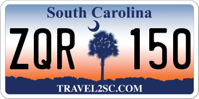 SC license plate ZQR150