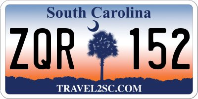 SC license plate ZQR152
