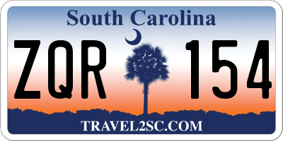 SC license plate ZQR154