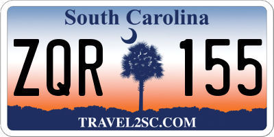 SC license plate ZQR155
