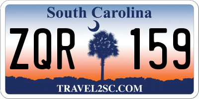 SC license plate ZQR159