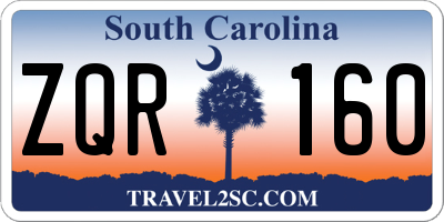SC license plate ZQR160