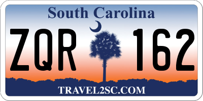 SC license plate ZQR162