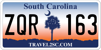 SC license plate ZQR163