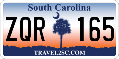 SC license plate ZQR165