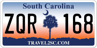 SC license plate ZQR168