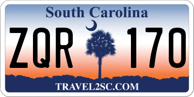 SC license plate ZQR170