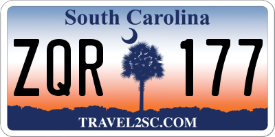 SC license plate ZQR177