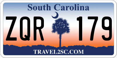 SC license plate ZQR179