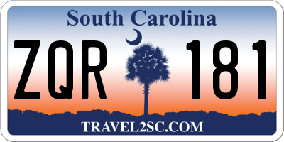 SC license plate ZQR181