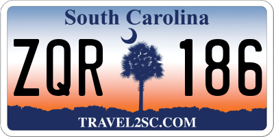 SC license plate ZQR186