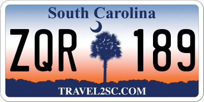 SC license plate ZQR189