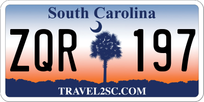 SC license plate ZQR197