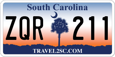 SC license plate ZQR211