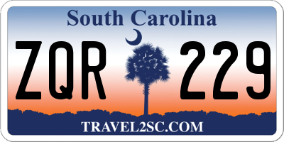 SC license plate ZQR229