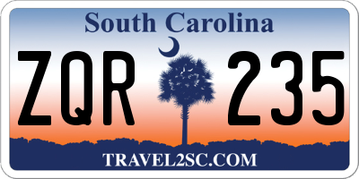 SC license plate ZQR235