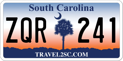 SC license plate ZQR241
