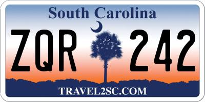 SC license plate ZQR242