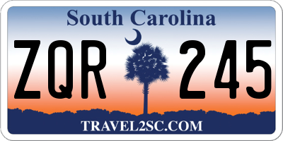SC license plate ZQR245