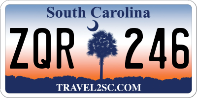 SC license plate ZQR246