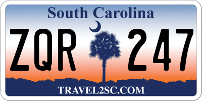 SC license plate ZQR247