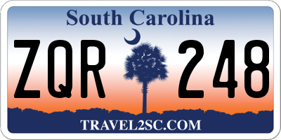 SC license plate ZQR248