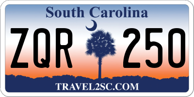 SC license plate ZQR250