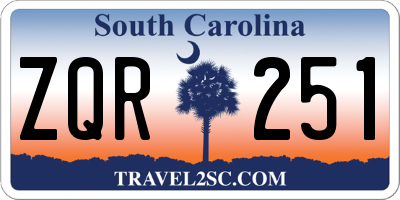 SC license plate ZQR251