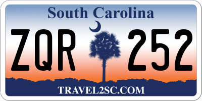 SC license plate ZQR252