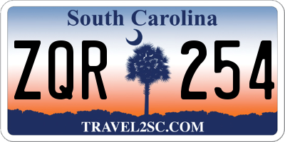 SC license plate ZQR254