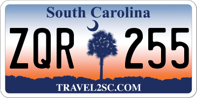 SC license plate ZQR255
