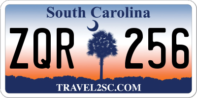 SC license plate ZQR256