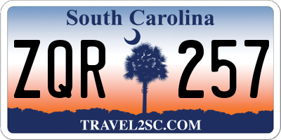 SC license plate ZQR257