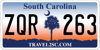 SC license plate ZQR263