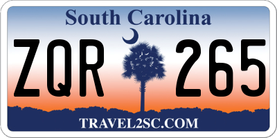SC license plate ZQR265