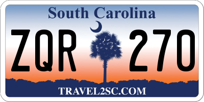 SC license plate ZQR270