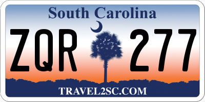 SC license plate ZQR277