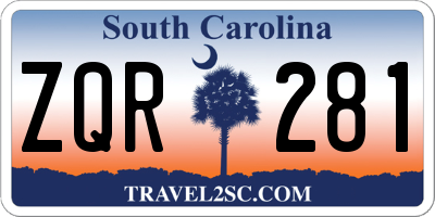 SC license plate ZQR281