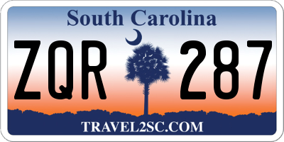 SC license plate ZQR287