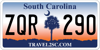 SC license plate ZQR290