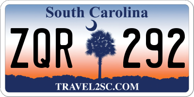 SC license plate ZQR292