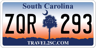SC license plate ZQR293