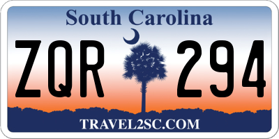SC license plate ZQR294