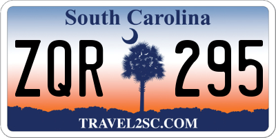 SC license plate ZQR295