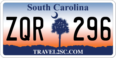 SC license plate ZQR296