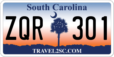 SC license plate ZQR301